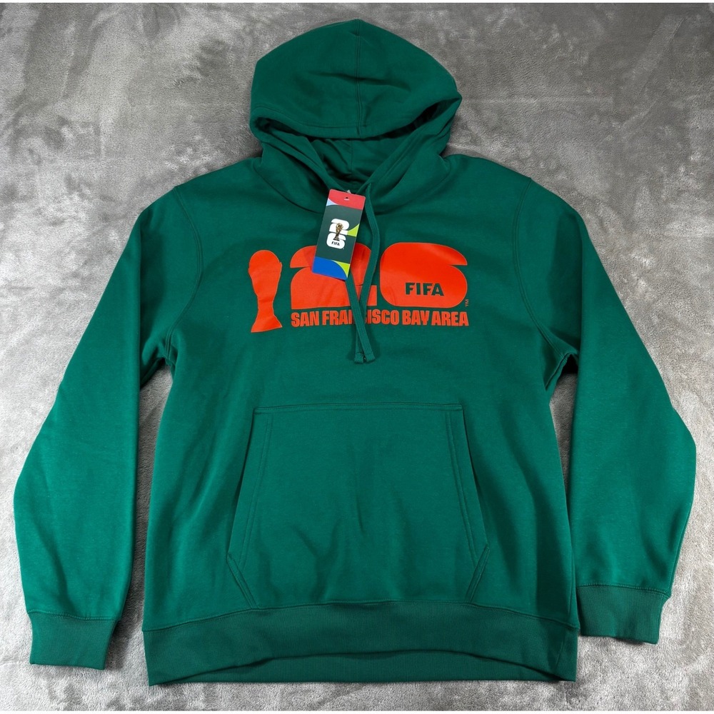 NEW FIFA World Cup 2026 Hoodie Mens XL Green SF Bay Area Graphic Pullover